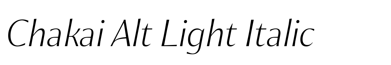 Chakai Alt Light Italic